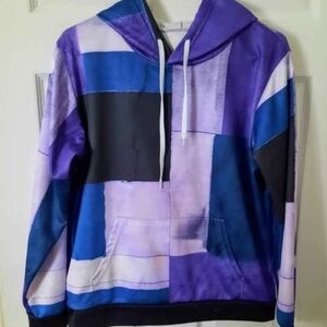 Colorblock Purple & Blue Pullover Hoodie